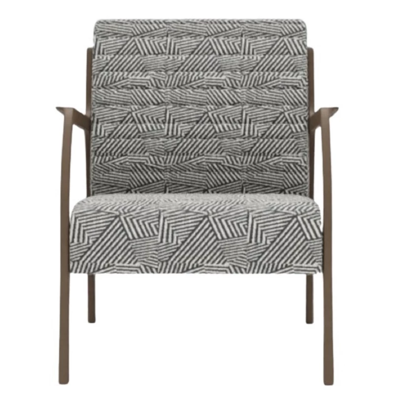 Kресло Dogtas GLORIA Armchair, GK:1800/BM:1800/AR:Black, dekostoff black/white stripes, Ткань