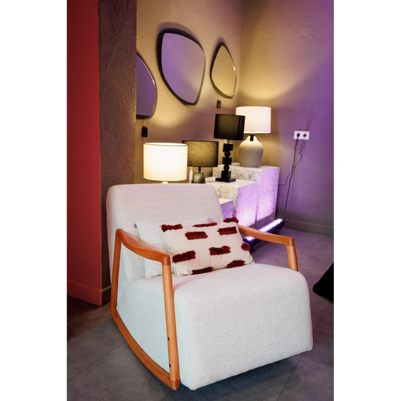 Fotoliu Dogtas LILY ARMCHAIR, GK.2220/BM.2220, OAK, CHENILLE WHITE, Stofa