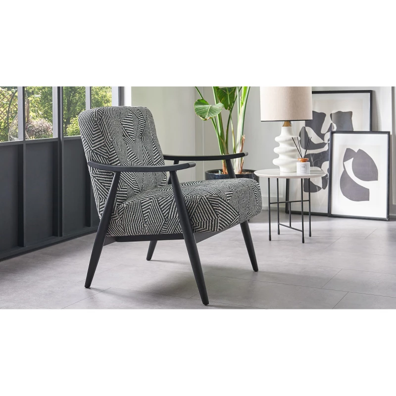 Fotoliu Dogtas NADIA DEKOSTOFF BLACK/WHITE FLOWERS