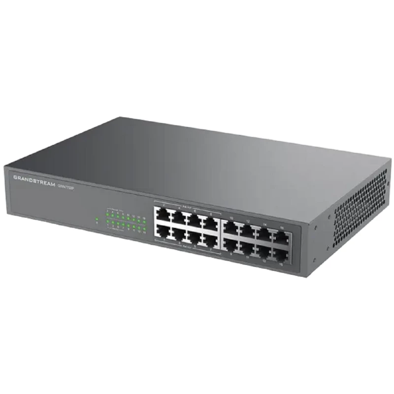 Comutator de retea Grandstream 16-PORT GIGABIT  POE+ SWITCH, GWN7702P,8 POE PORTS, 138W BUDGET, RACKMOUNT