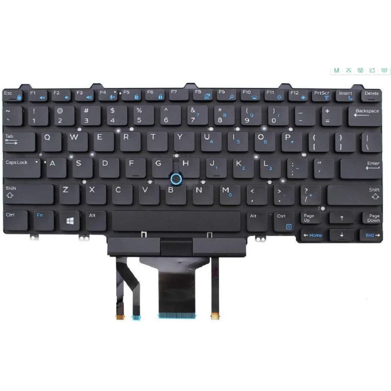 Keyboard OEM Dell Latitude 7490 5490 5491 5495 7480 7450 5488 5480 5490 E7480 E7490 w/o frame "ENTER"-small ENG/RU Black