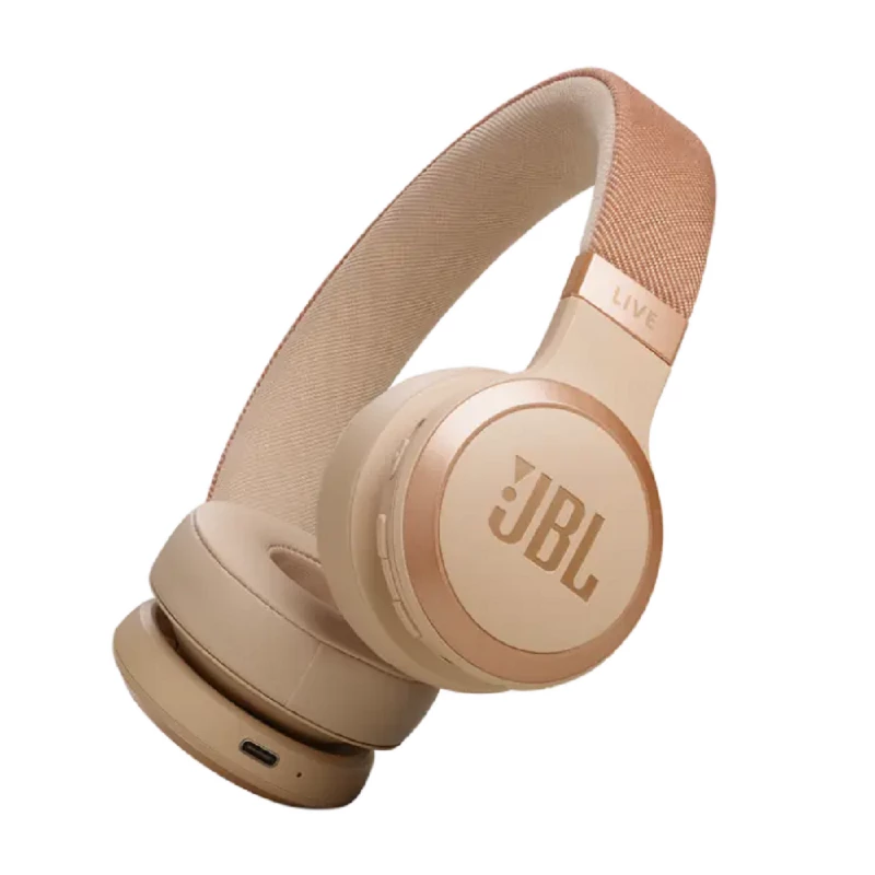 Casti cu fir si microfon JBL Headphones Bluetooth LIVE670NC Sandstone, On-ear, active noise-cancelling