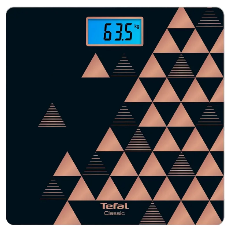 Cantar de podea Tefal PP1540V0, 160 kg, Sticla calita, Negru, Maro