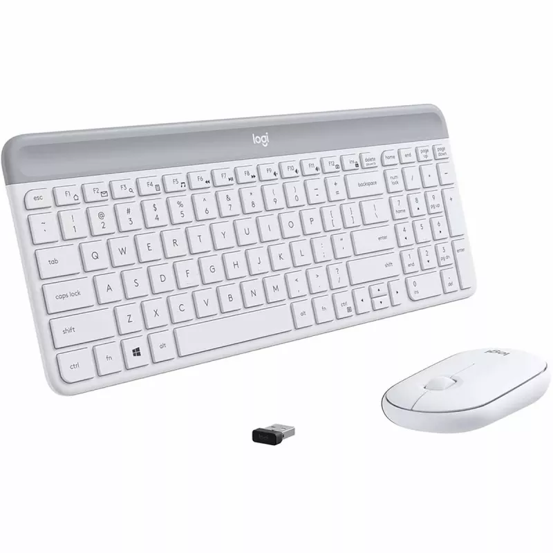Kit (keyboard+mouse) LOGITECH MK470, Compact, Ultra thin, Scissor keys, Quiet typing, 1000dpi, 3 buttons, 2xAAA/1xAA, 2.4Ghz, EN, White.