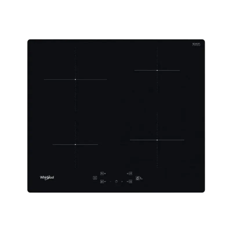 Plita incorporabila cu inductie Whirlpool WS Q7360 NE, 7200 W, 4 arzatoare, Vitroceramica, Timer, Negru
