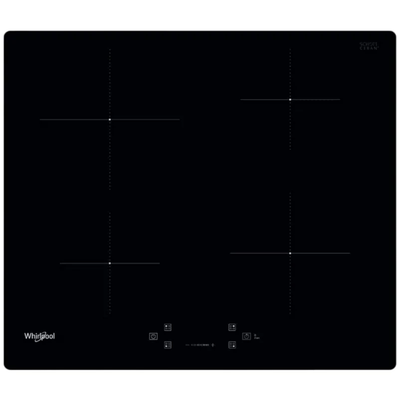 Plita incorporabila cu inductie Whirlpool WS QS460 NE, 7200 W, 4 arzatoare, Vitroceramica, Timer, Negru