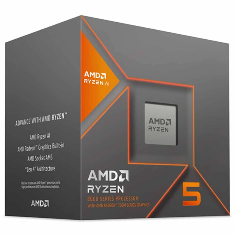 Процессор AMD Ryzen 5 8600G, Tray, AM5, (4.3-5.0GHz, 6C/12T, L2 6MB, L3 16MB, 4nm, 65W)