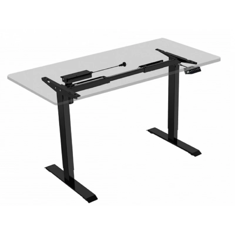 Masa reglabila pe inaltime AG CU SUPORT ELECTRIC ET114 E BK, K019, Gri, Negru, 140x70