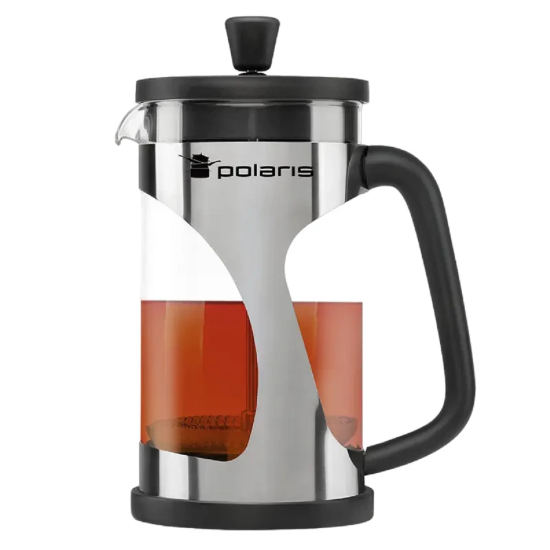 French-press POLARIS COFFEE TEA MAKER ENIGMA-600FP, 0.6 l, Sticla, Plastic, Inox, Negru