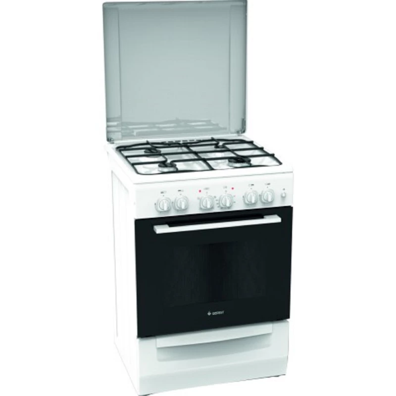 Aragaz Gefest 6102-01 0138, 55 l, 60 cm, Alb, Negru