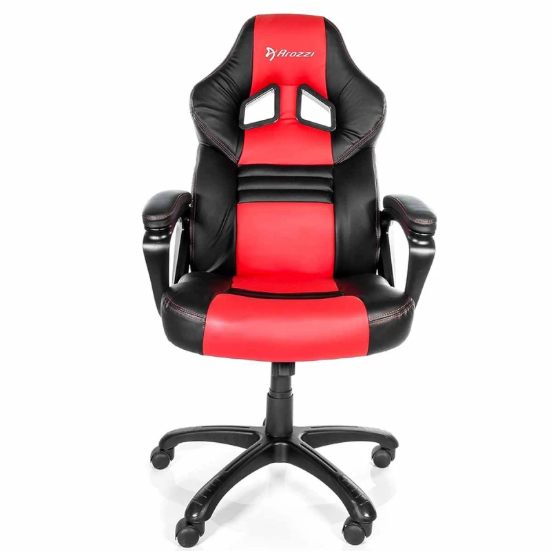 Fotoliu Gaming AROZZI MONZA, BLACK/RED, PU Leather, max weight up to 90-95kg / height 160-180cm, Tilt Angle 12°, Fixed Armrests, Wood Frame, Nylon wheelbase, Gas Lift 4class, Small nylon casters, W-17kg