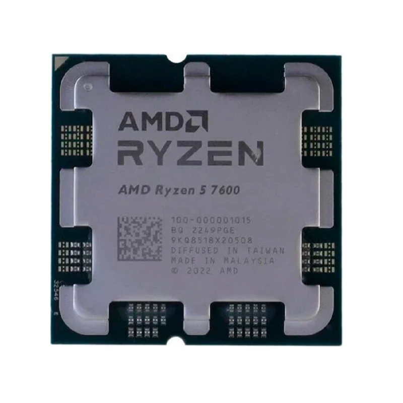 Процессор AMD Ryzen™ 5 7600, Socket AM5, 3.8-5.1GHz (6C/12T), 6MB L2 + 32MB L3 Cache, AMD Radeon™ Graphics, 5nm 65W, Zen4, Unlocked, tray