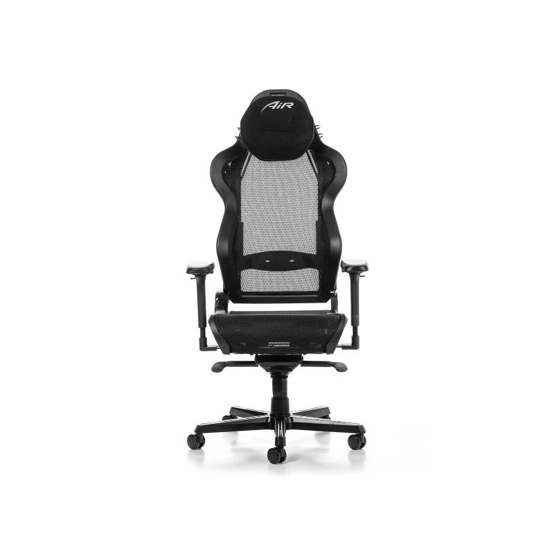 Fotoliu Gaming DXRacer AIR-R1S-NN-BX2, BLACK, Gaslift class 4, 150 kg, 180-200 cm, Premium Breathable Mesh, Tilt lock, Recline 90°-135°, 4D Armrests, Headrest and lumbar cushions, Aluminium wheelbase, 7.5 cm PU Caster, W-2