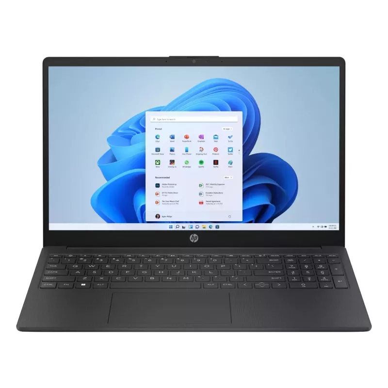 Laptop HP 15.6" Chalkboard Gray (15-fd0010ci), SVA FHD 250 nits (Intel Processor N100, 4xCore, up to 3.4 GHz, 8GB (1x8) DDR4 RAM, 256GB PCIe NVMe SSD, Intel UHD Graphics, no ODD, WiFi-AX6/BT5.3, Type-C, 41Wh 3cell, 720p HD Webcam, Ru, FreeDOS, 1.6
