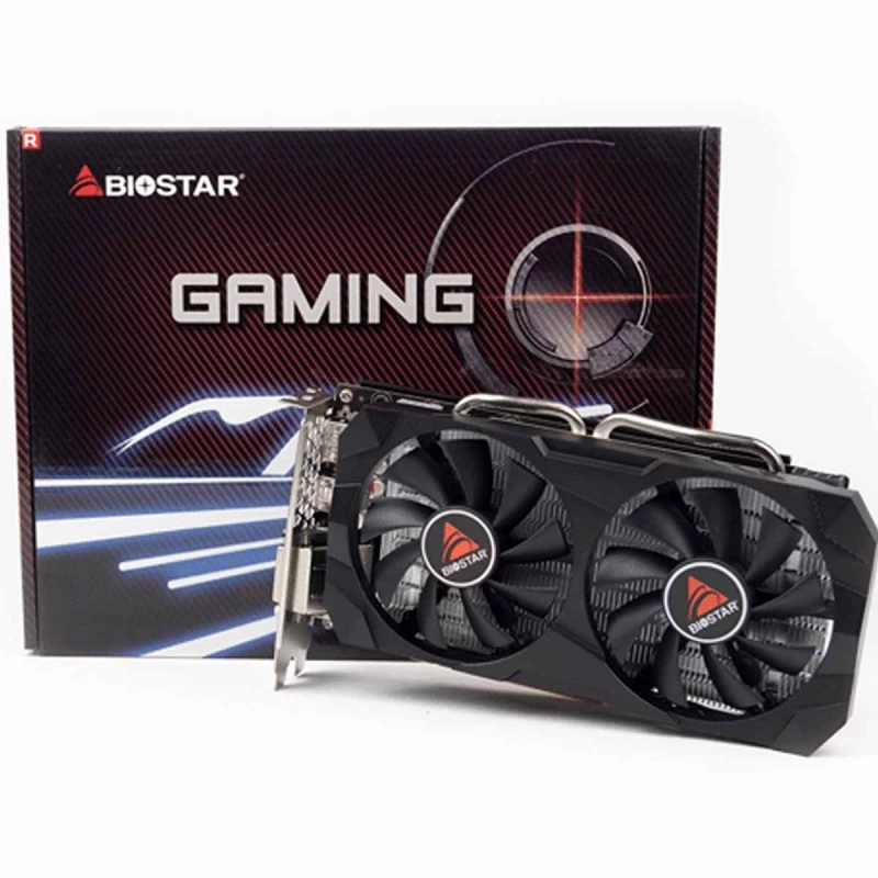 Placa video BIOSTAR GAMING RADEON™ RX 580 2048SP GPU, 8GB GDDR5 256Bit 1750/7000Mhz, 1xHDMI, 2xDP, Dual Fan, Unique FPS dual-heatpipe cooler design, AMD XConnect and HDR Ready, DX12&Vulcan, Radeon Freesync, Retail (VA5815RQ82)