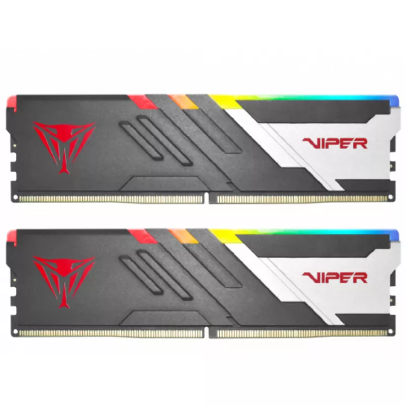 RAM VIPER (by Patriot) 32GB (Kit of 2x16GB) DDR5-6200 VENOM DDR5 (Dual Channel Kit), PC5-49600, CL40, 1.35V, Aluminum heat spreader with unique design, XMP 3.0 / EXPO Overclocking Support, On-Die ECC, Thermal sensor, Matte Black with Red Viper logo