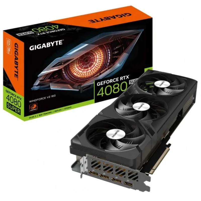 Видеокарта GIGABYTE RTX4080 Super 16GB GDDR6X WindForce (GV-N408SWF3V2-16GD)
