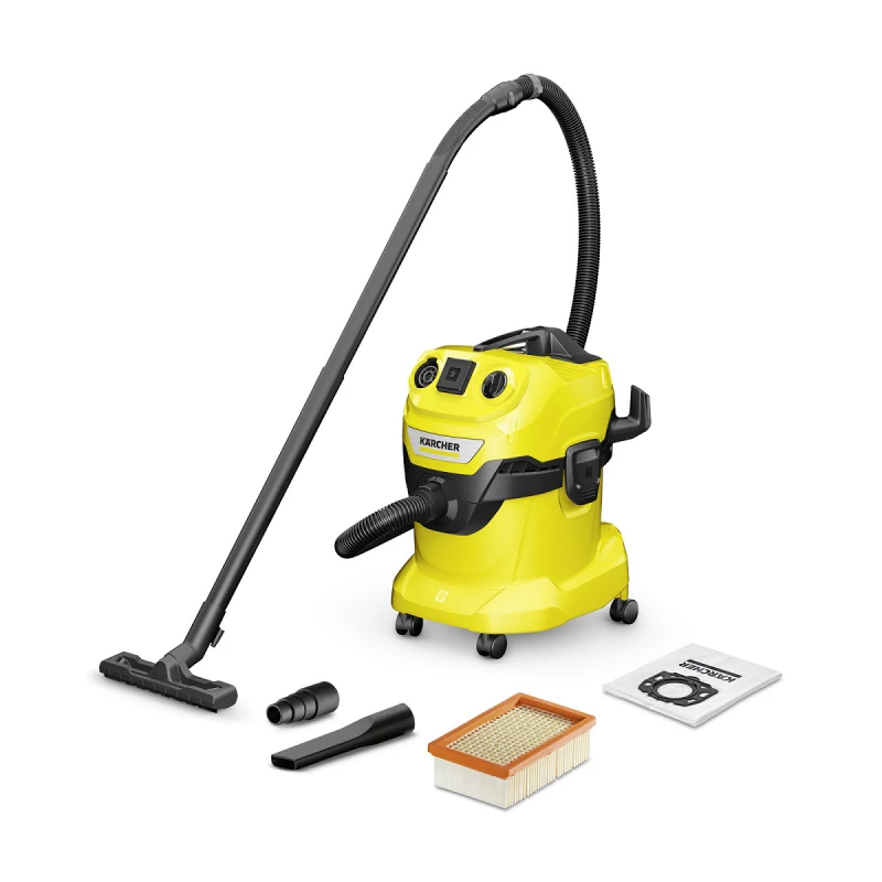 Пылесос KARCHER WD 4 P V-20/5/22, 1000 Вт, 20 л, Желтый, Черный