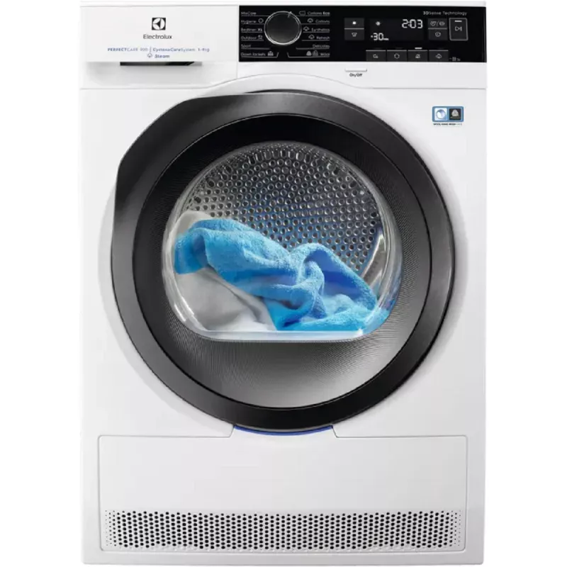 Masina de uscat rufe ELECTROLUX EW9HS289S, Standard, 9 kg, Condensare cu pompa de caldura, 18 programe, Alb, Negru, A+++