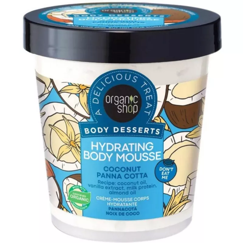 Mousse Organic Sh. pentru corp Coconut & Panna Cotta Hidratare 450 ml К6