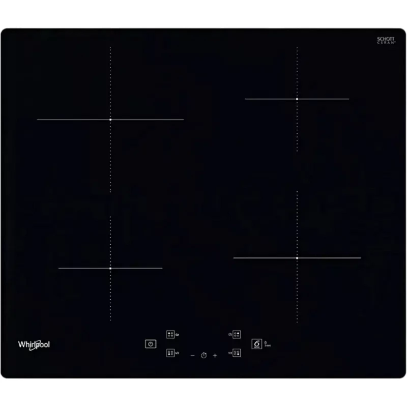 Встраиваемая индукционная варочная панель Whirlpool WS Q2160 NE, 7200 Вт, 4 конфорки, Стеклокерамика, Таймер, Черный
