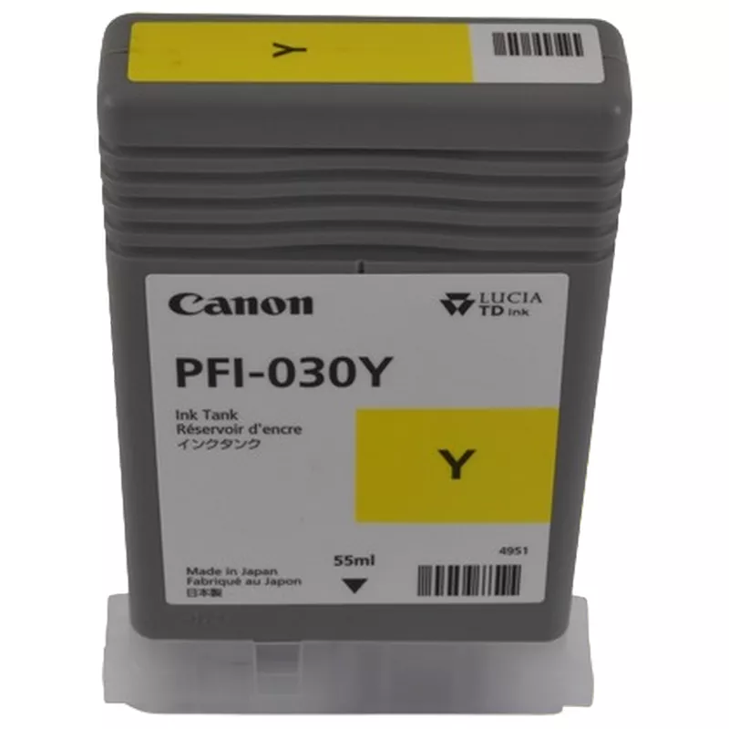 Cartus cerneala CANON INK CARTRIDGE PFI-030 YELLOW, Cartridge for plotters iPF TM-240/ TM-340, 55ml
