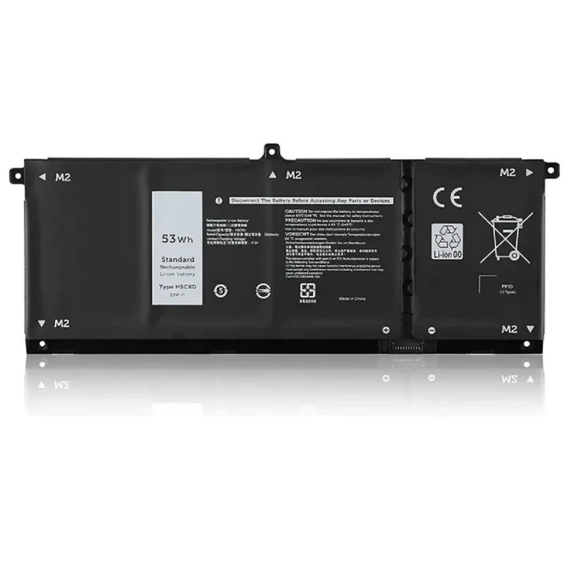 Батарея для ноутбука DELL Latitude 3410 3510 Inspiron 7300 7306 7500 7506 5400 5406 7405 5401 5402 5502 5508 5509 5408 5409 5501 5300 5301 Vostro 5300 5401 5402 5501 5502 15V 53Wh 3360mAh Black