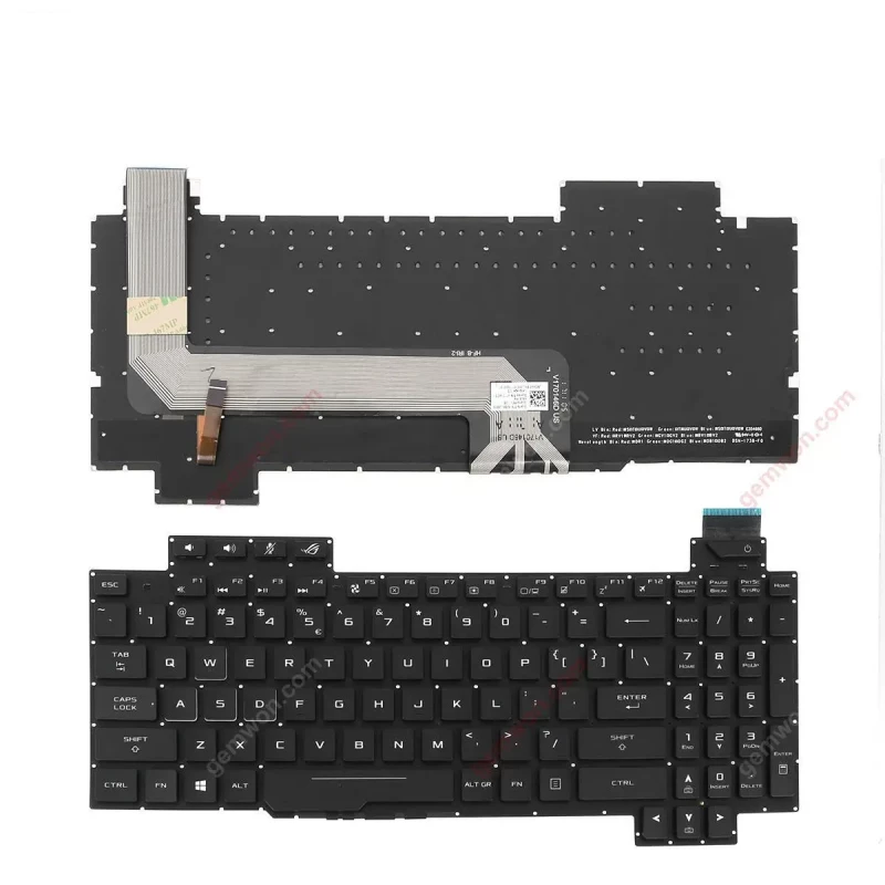 Keyboard ASUS ROG STRIX GL503 GL703 SERIES, w/Backlit RGB w/o frame "ENTER"-small ENG/RU Black Original