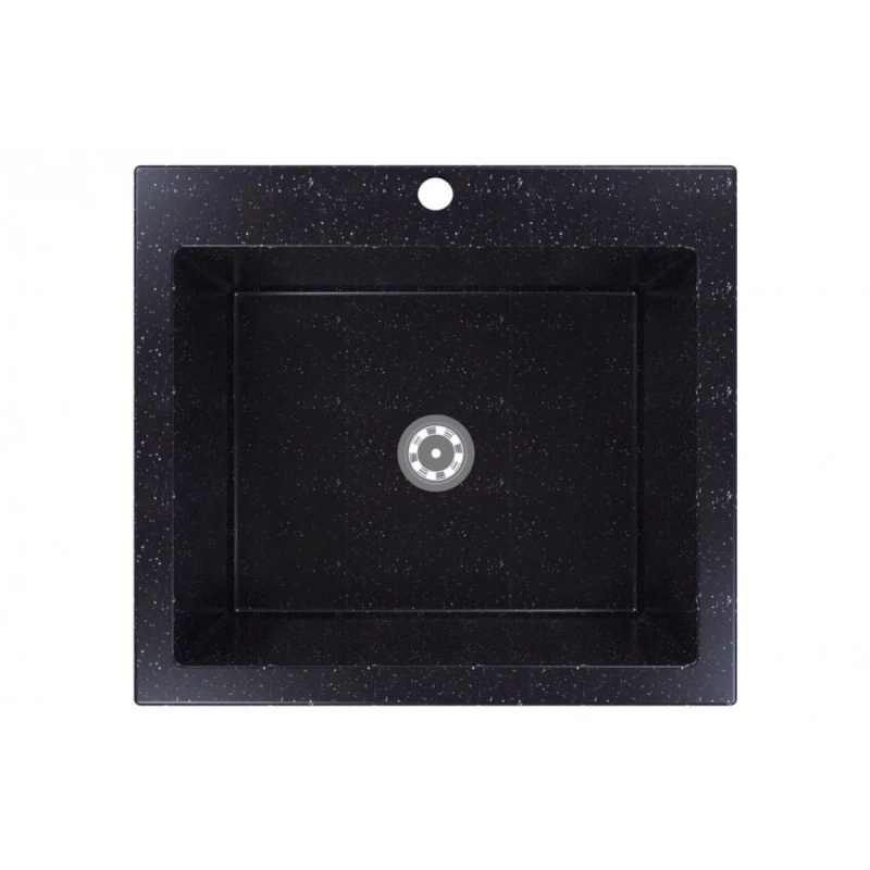 Chiuveta TORNADO NIKOLI OBSIDIAN, Granit, Negru, 56.5x51