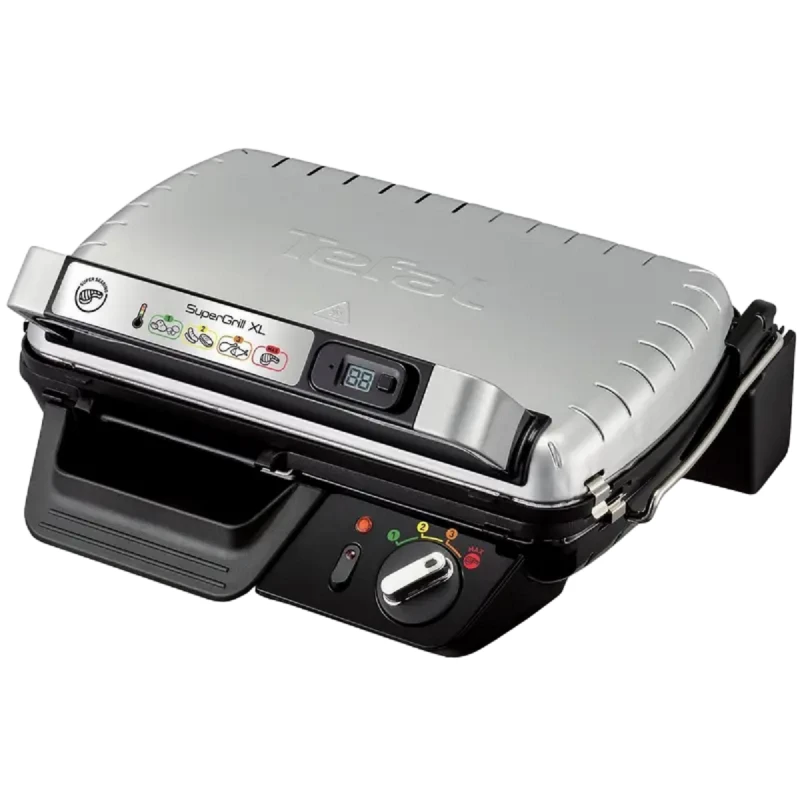 Gratar electric Tefal SUPERGRILL XL GC461B34, 2400 W, 4 functii, Termostat, Argintiu, Negru