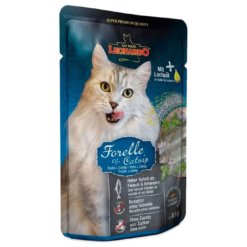 Hrana umeda LEONARDO TROUT, 0.085 kg, 16 buc