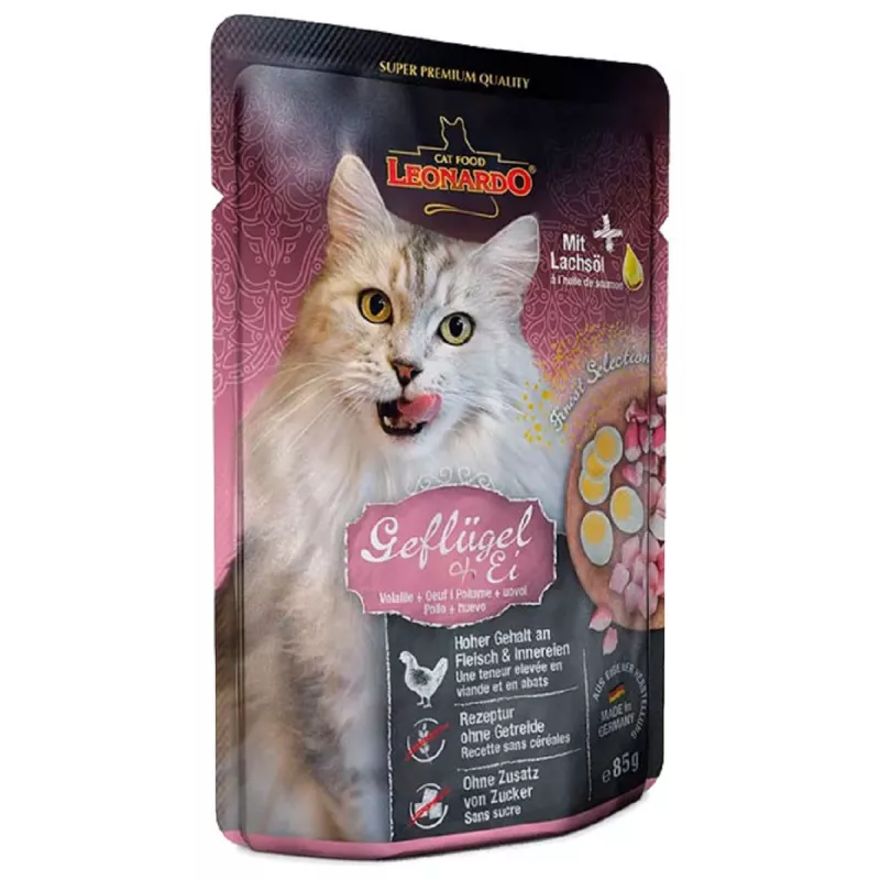 Hrana umeda LEONARDO POULTRY + EGG, 0.085 kg, 16 buc