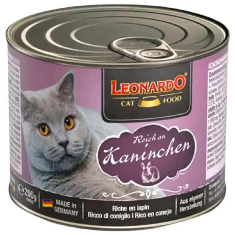 Hrana umeda LEONARDO RABBIT, 0.2 kg, 6 buc