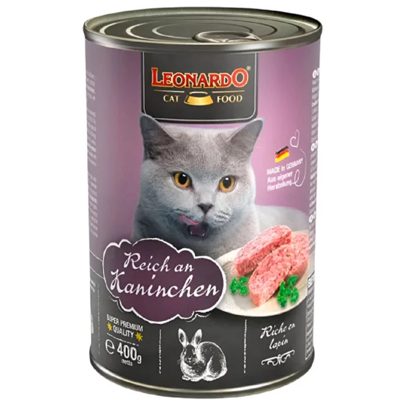 Hrana umeda LEONARDO RABBIT, 0.4 kg, 6 buc