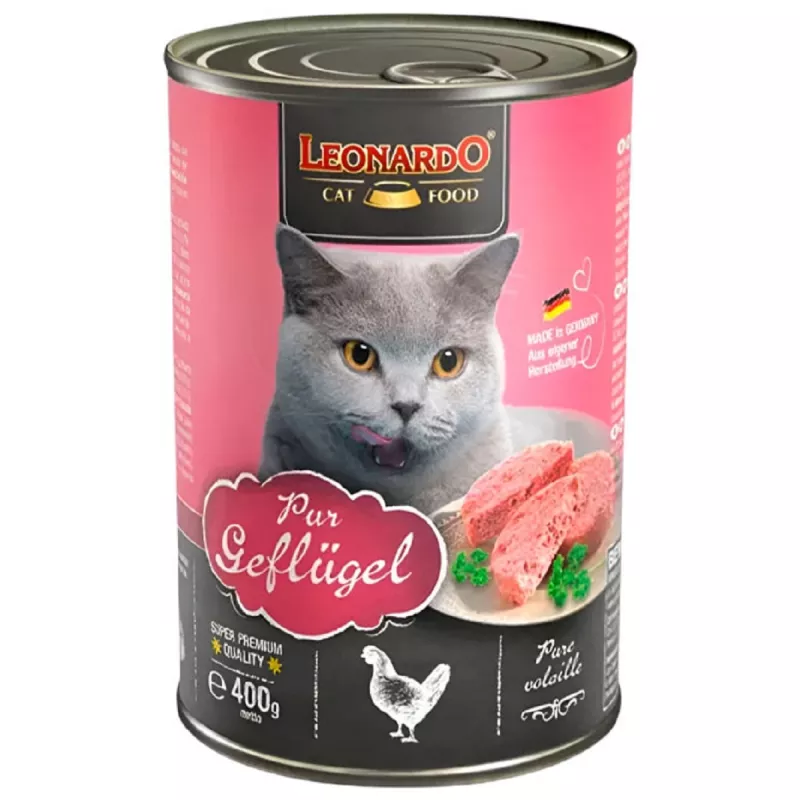 Hrana umeda LEONARDO CHICKEN, 0.4 kg, 6 buc