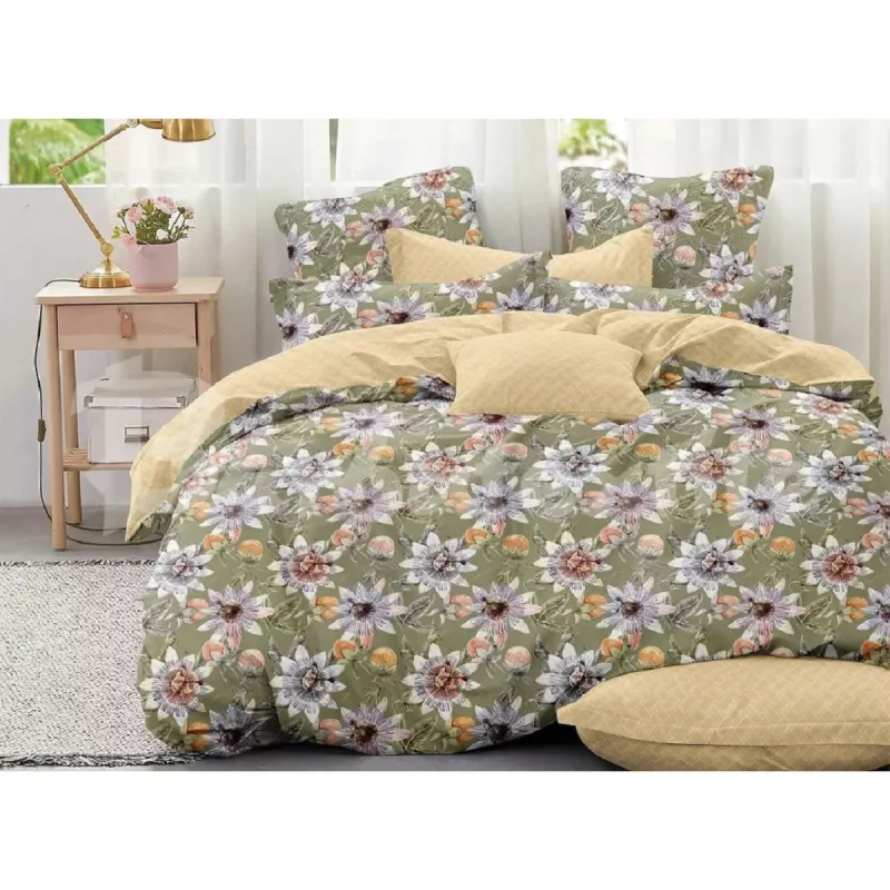 Постельное белье (комплект) CTEXTIL GROUP 
 2.0 design112, Двуспальный, Сатин, Зеленый