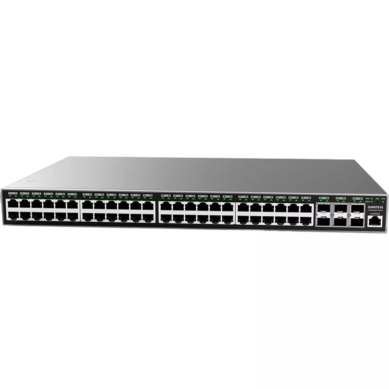 Comutator de retea Grandstream 48-PORT GIGABIT LAYER 3 MANAGED SWITCH "GWN7816",6XGBIT SFP+, STACKABLE, CONSOLE PORT, RACK-MOUNT