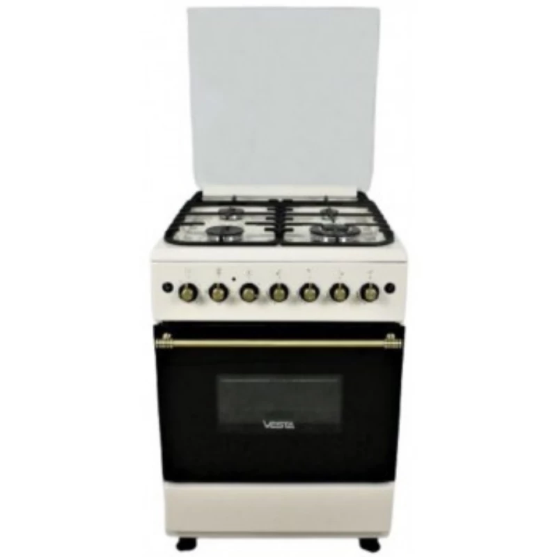 Комбинированная плита VESTA GC-E6060iCTg/BE, 60 см, Белый