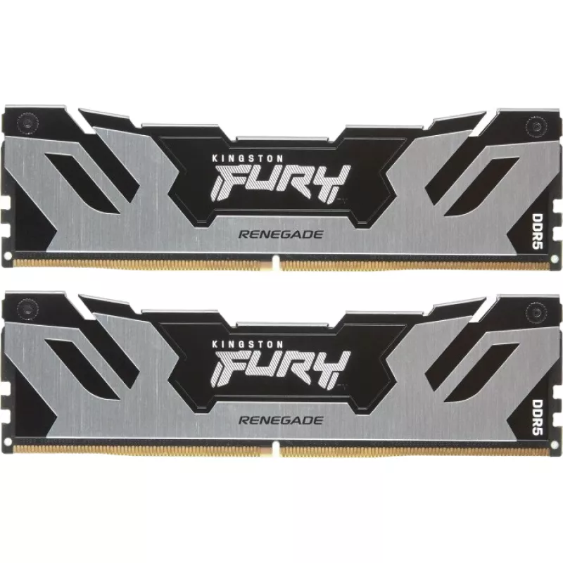 Модуль памяти KINGSTON 64GB DDR5-6400MHZ FURY RENEGADE (KIT OF 2X32GB) (KF564C32RSK2-64), CL32-39-39, 1.4V, BLACK/SILVER