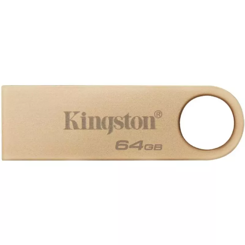Флешка KINGSTON 64GB USB3.2 Flash Drive DataTraveler SE9 G3 (DTSE9G3/64GB), Gold, Metal Case, Key Ring ( (R/W:220/100MB/s)