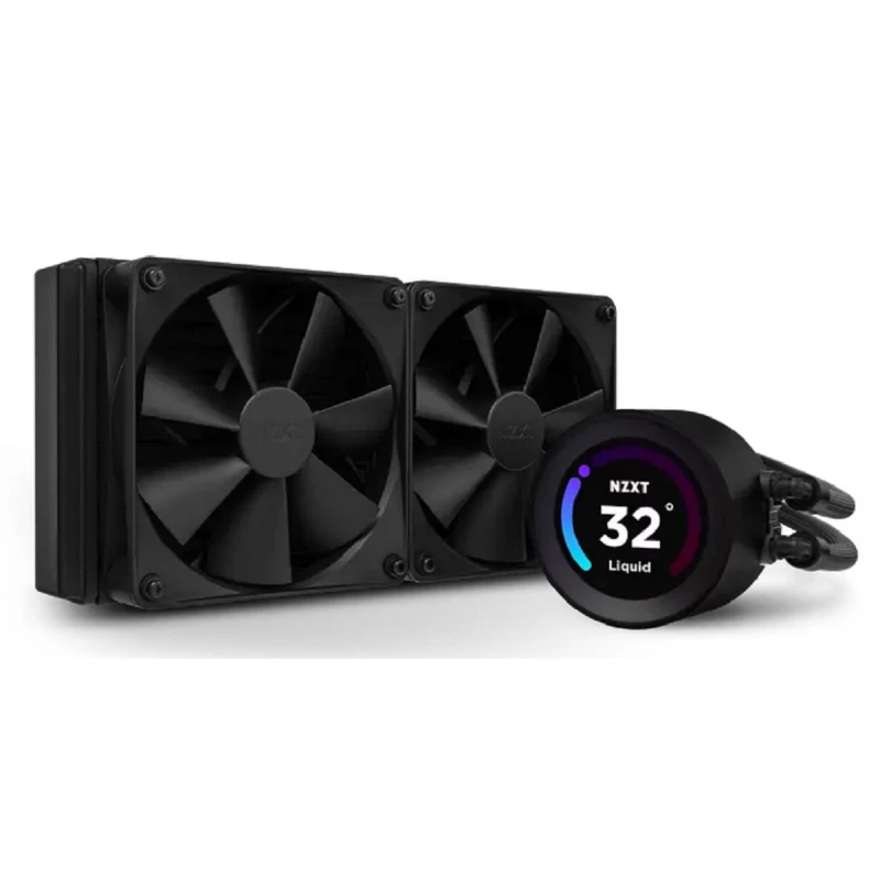 Жидкостное охлаждение AIO NZXT AIO Liquid Cooling Kraken Elite 240 Black (17.9-30.6dB, 78.02CFM, 2x120mm, 500-1800RPM, LCD 2.36", CAM). COMP