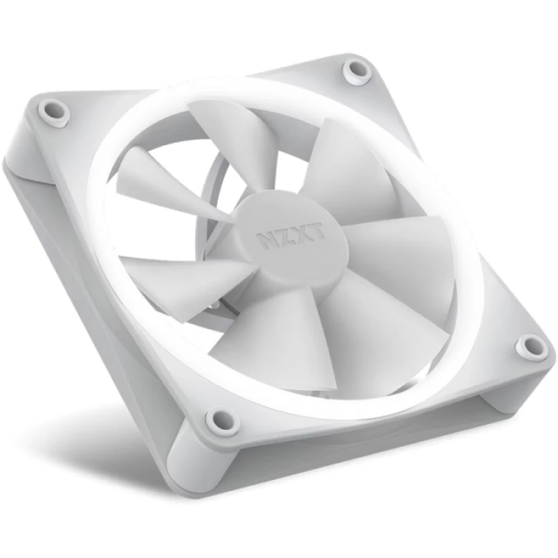 Ventilator NZXT PC CASE FAN F120 RGB, 120X120X26MM, 18 LEDS, 17-27.5DB, 14-50CFM, 500-1800RPM, FDB, 4 PIN, WHITE., 2.4 W, 120 mm, Alb