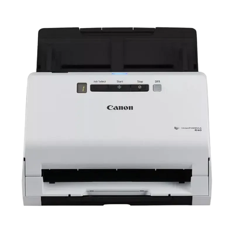 Scaner CANON FORMULA R40, Type: Desktop Type Sheet Fed ScannerScanning Sensor Unit: CMOS CIS 1 Line SensorOptical Resolution: 600dpiLight Source: RGB LEDScanning Side: Front / Back / DuplexScanning SpecificationsBlack and White: 40 pages
