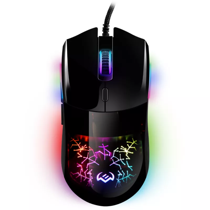 Gaming Mouse SVEN RX-G800, 200-7200DPI, 6 BUTTONS, 135G.,AMBIDEXTROUS, PROGRAMMABLE, BUILT-IN MEMORY, RGB, 1.8M, USB, BLACK