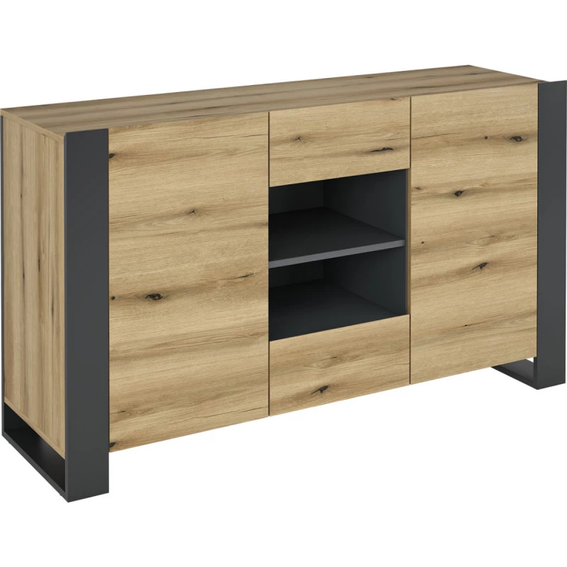 Комод MP Combo, Дуб Evoke, Графитовый серый, 140x78.8x42.1