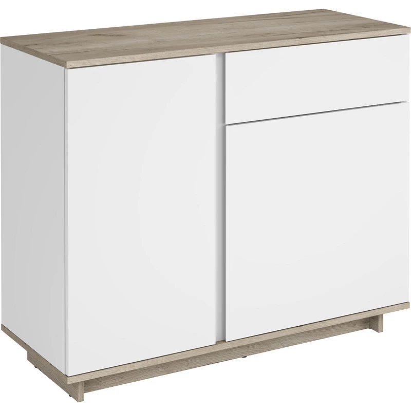 Комод MP Concept 2D1S, Cерый крафтовый дуб, Белая нимфа, 100x82x40