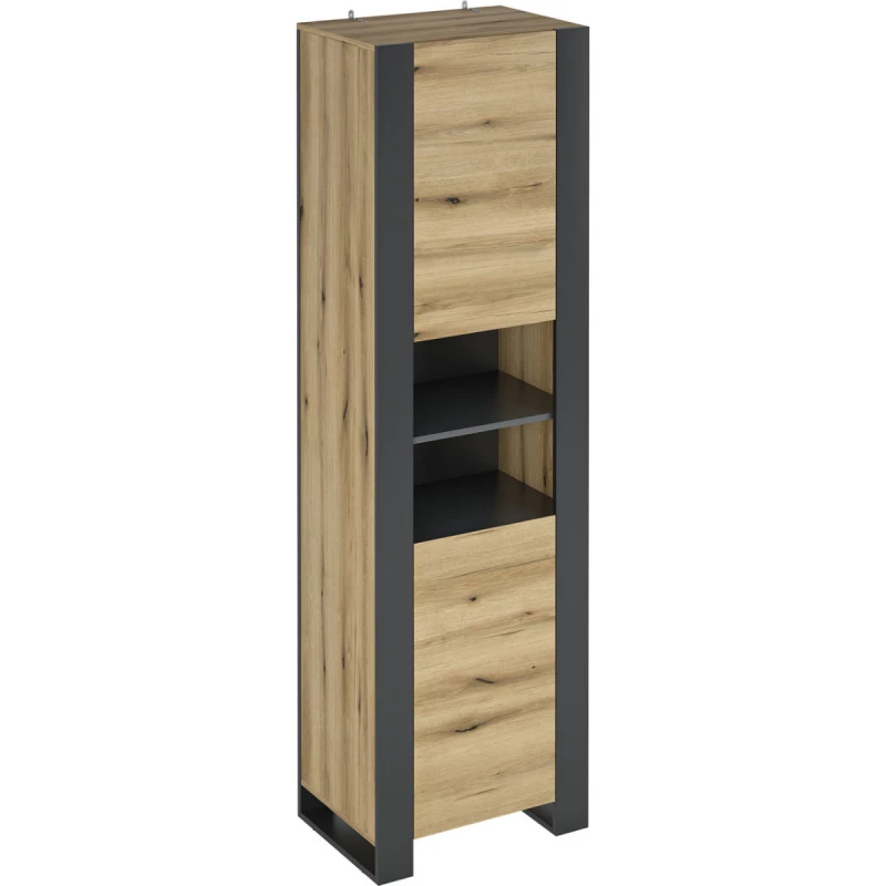 Dulap MP COMBO CO7, Gri grafit, Stejar Evoke, 59.6x200x42.1