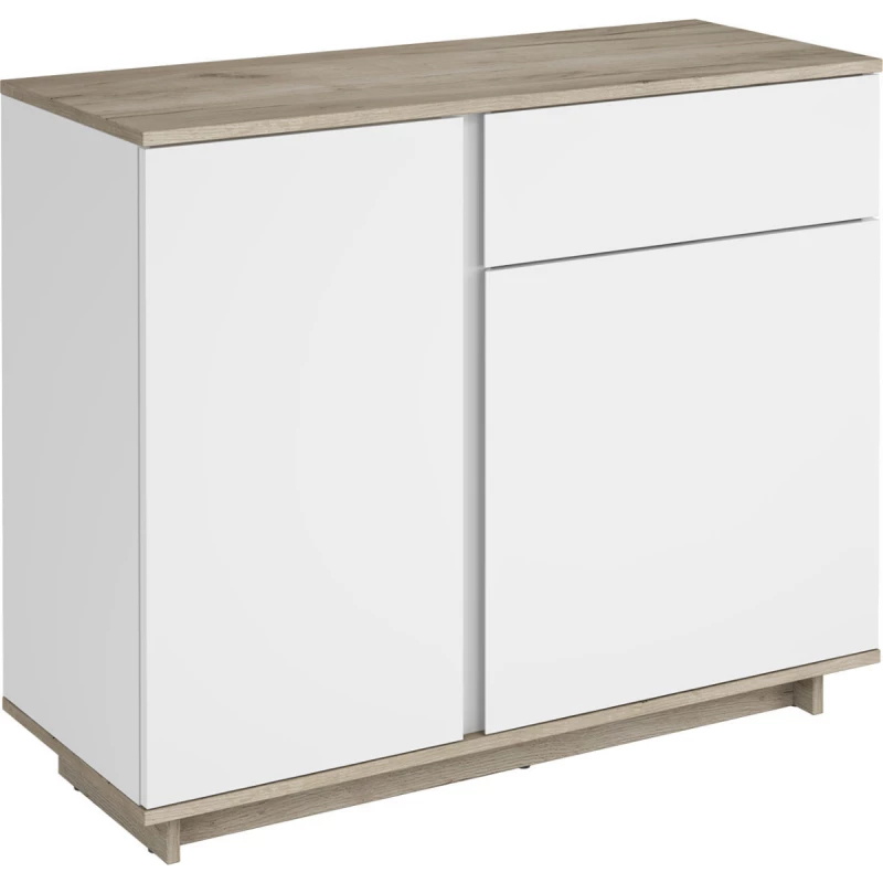 Комод MP Concept 2D2S, Дуб крафтовый серый, Нимфея белая, 100x82x40