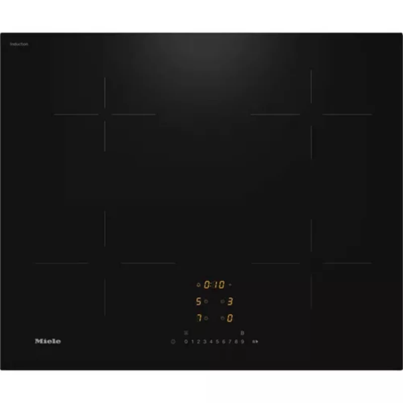 Plita incorporabila cu inductie MIELE KM 7361 FL, 2300 W, 4 arzatoare, Sticla calita, Negru