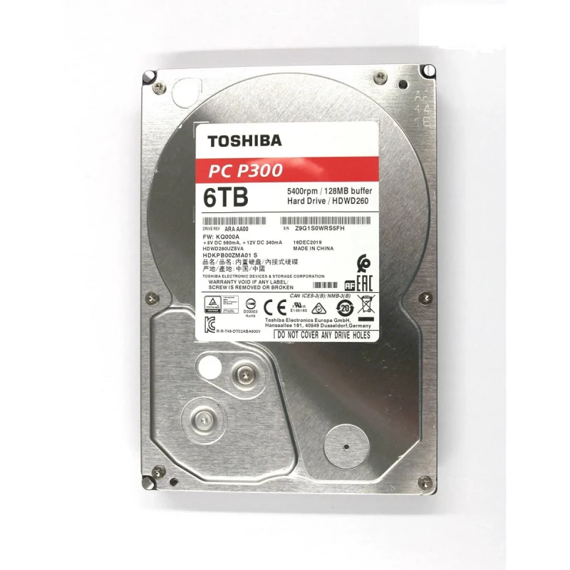 HDD TOSHIBA 3.5" HDD 6.0TB -SATA -128MB P300 DESKTOP PC "HDWD260UZSVA", SMR